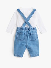 Tommy Hilfiger Blue Denim Dungarees And T-Shirt Set - Image 2 of 4