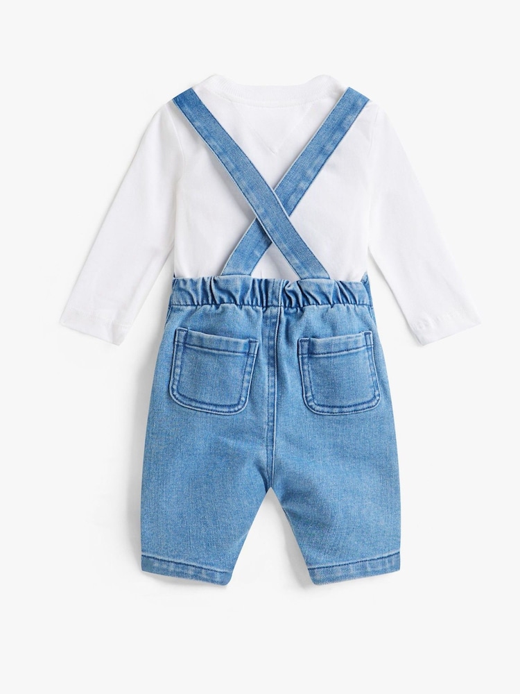 Tommy Hilfiger Blue Denim Dungarees And T-Shirt Set - Image 2 of 4 Tommy Hilfiger Blue Denim Dungarees And T-Shirt Set - Image 2 of 4