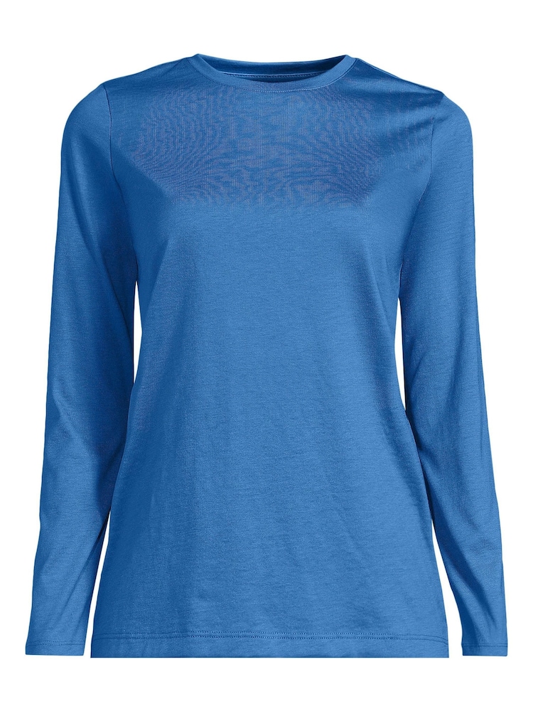 Lands' End Light Pink 100% Cotton Supima Long Sleeve T-Shirt - Image 6 of 6 Lands' End Light Pink 100% Cotton Supima Long Sleeve T-Shirt - Image 6 of 6