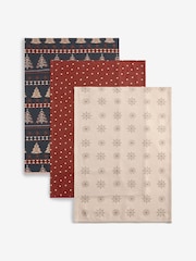 Set of 3 Multi Christmas Fairisle Tea Towels - Image 4 of 4