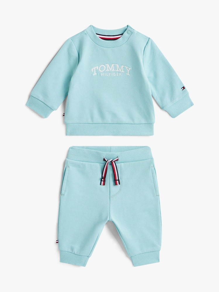 Tommy Hilfiger Blue Logo Sweatshirt And Joggers Set - Image 1 of 2 Tommy Hilfiger Blue Logo Sweatshirt And Joggers Set - Image 1 of 2