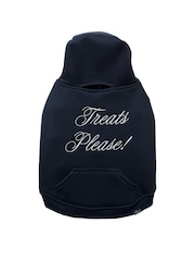 Victoria's Secret Pink Noir Navy Blue 'Treats Please' Pet Hoodie - Image 1 of 3