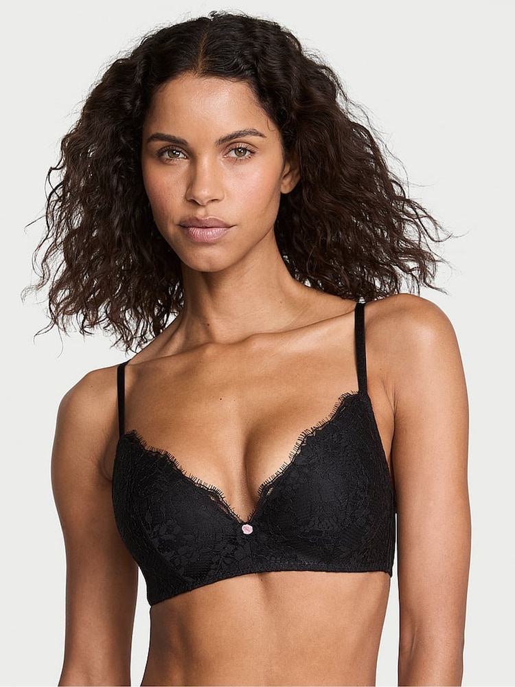 Victoria's Secret Black Non Wired Push Up Lace Bra - Image 1 of 5 Victoria's Secret Black Non Wired Push Up Lace Bra - Image 1 of 5