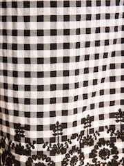 Love & Roses Black Gingham Embroidered Scallop Trim Wide Leg Trousers - Image 3 of 5