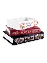 Steel Mill and Co. White Stacked Books Planter Jane Austen - Image 4 of 4