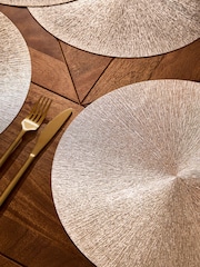 Gold Round Wipe Clean Set of 4 Placemats - Image 2 of 4