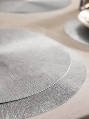 Silver Round Wipe Clean Set of 4 Placemats - Image 2 of 3