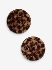 Set of 2 Brown Tortoiseshell Effect Glass Placemats - Image 1 of 1