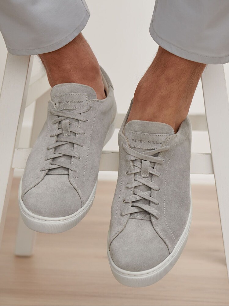 Peter Millar Grey Vantage Lite Suede Sneakers - Image 1 of 6