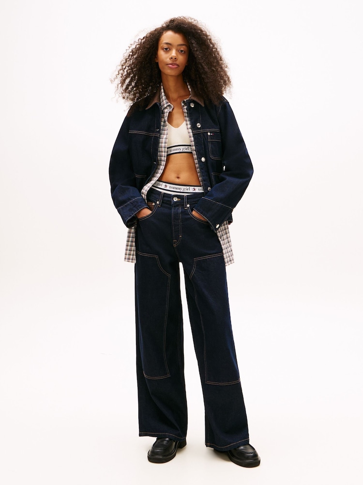 Tommy Jeans Blue Knee Panel Mid Rise Loose Jeans - Image 2 of 5