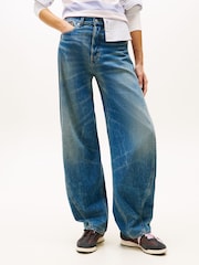 Tommy Jeans Blue Mid Rise Wide Barrel Leg Jeans - Image 1 of 5