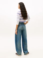 Tommy Jeans Blue Mid Rise Wide Barrel Leg Jeans - Image 3 of 5