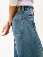 Tommy Jeans Blue Mid Rise Wide Barrel Leg Jeans - Image 4 of 5