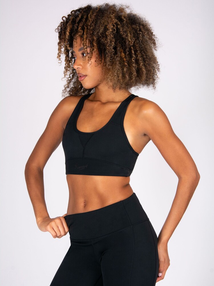 Pineapple Black Super Soft Yoga Panel Bra - Image 2 of 8