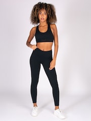 Pineapple Black Super Soft High Waisted 7/8 Yoga Leggings - Image 2 of 8