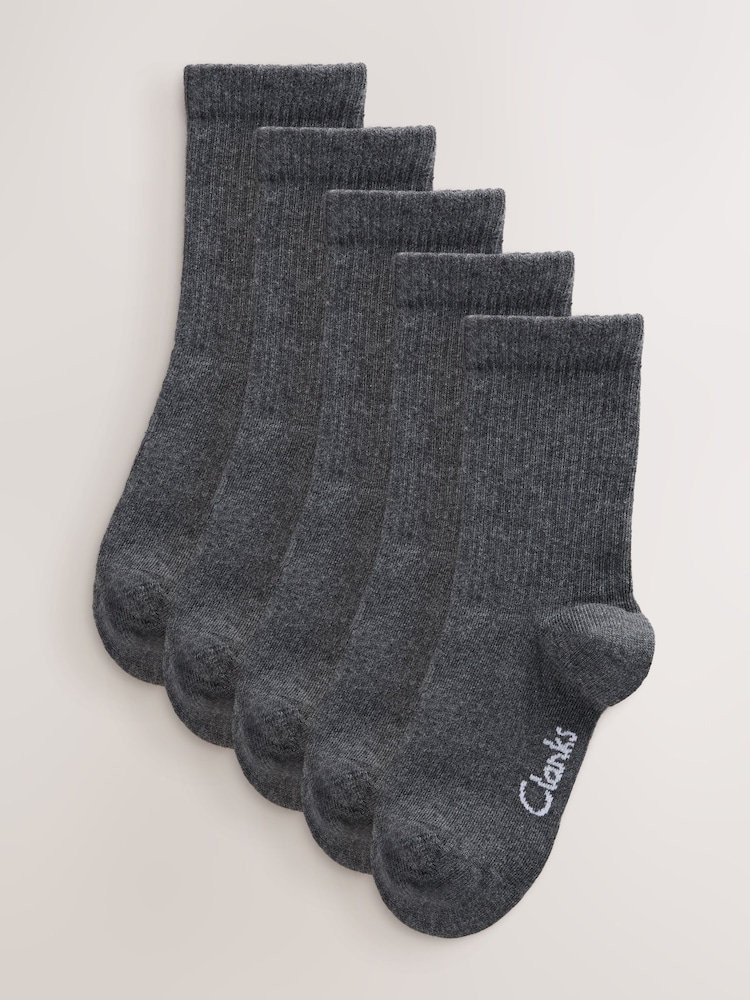 Clarks Clarks Back To School Ribbed Crew Socks 5 Pack - 圖片 1，共 6