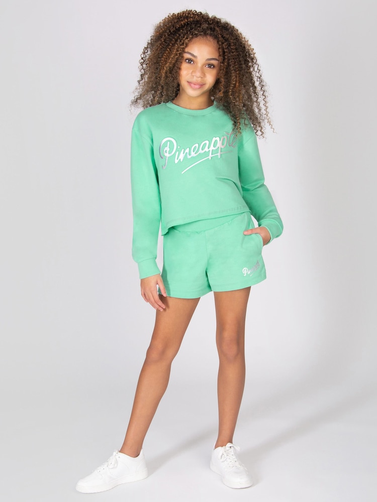 أخضر - سويت شيرت بحافة غير مشذّبة للبنات من Pineapple - صورة 2 من 4