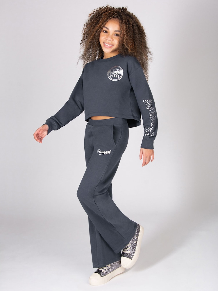 Pineapple Grey Wide Leg Joggers - Image 2 of 4 Pineapple Grey Wide Leg Joggers - Image 2 of 4