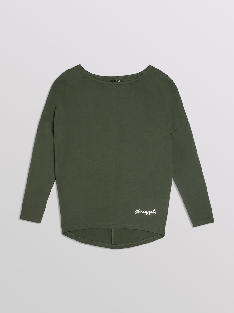 Pineapple Green Monroe Long Sleeve Jersey Top - Image 5 of 5 Pineapple Green Monroe Long Sleeve Jersey Top - Image 5 of 5