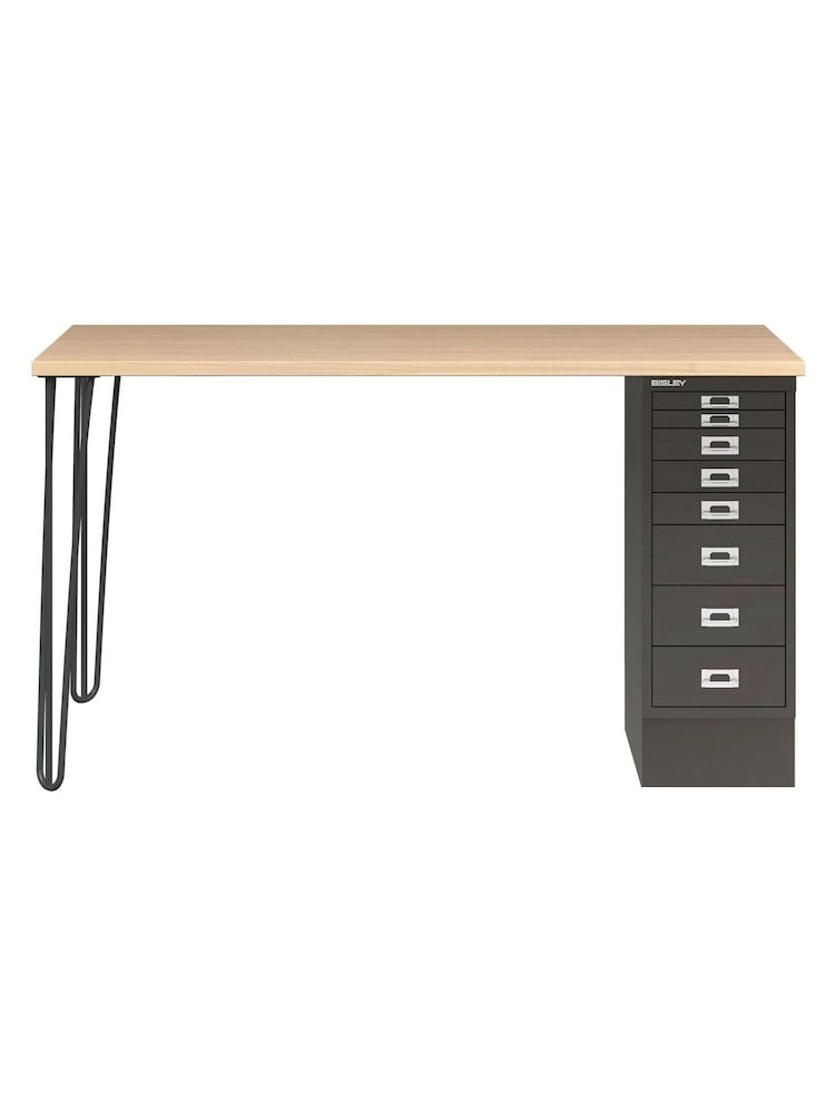 Bisley Anthracite MultiDesk With Filing Cabinet Desktop - Image 2 of 2 Bisley Anthracite MultiDesk With Filing Cabinet Desktop - Image 2 of 2