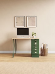 Bisley Olive Green MultiDesk With Filing Cabinet Desktop - Image 1 of 2