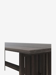 Abigail Ahern Dark Stained Ash Batten Fixed Dining Table 180Cm - Image 4 of 5
