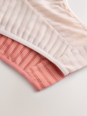 珊瑚紅/米色 - Stripe Microfibre Knickers 2 Pack - 圖片 10/10