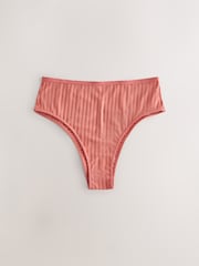 珊瑚紅/米色 - Stripe Microfibre Knickers 2 Pack - 圖片 7/10