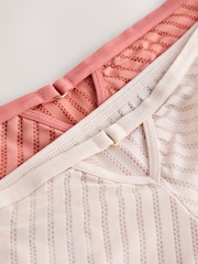珊瑚紅/米色 - Stripe Microfibre Knickers 2 Pack - 圖片 9/10