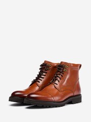 Oliver Sweeney Antiqued Leather Brogue Brown Boots - Image 3 of 5