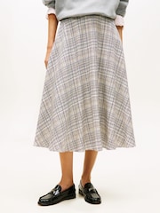 Tommy Hilfiger Brown Midi A-Line Skirt With Linen - Image 1 of 5