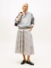Tommy Hilfiger Brown Midi A-Line Skirt With Linen - Image 2 of 5
