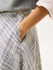 Tommy Hilfiger Brown Midi A-Line Skirt With Linen - Image 4 of 5