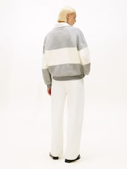 Tommy Hilfiger Grey Gold Tone Button Relaxed Rugby Sweatshirt - Image 4 of 5