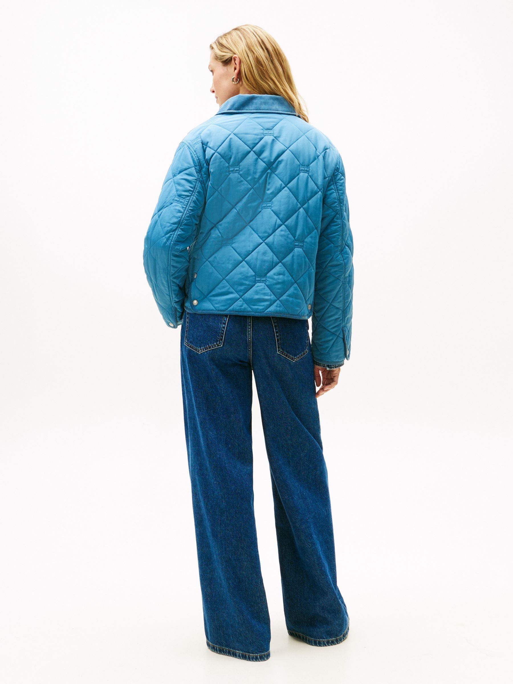 Buy Tommy Hilfiger Blue Padded Flag Quilted Water Repellent Jacket