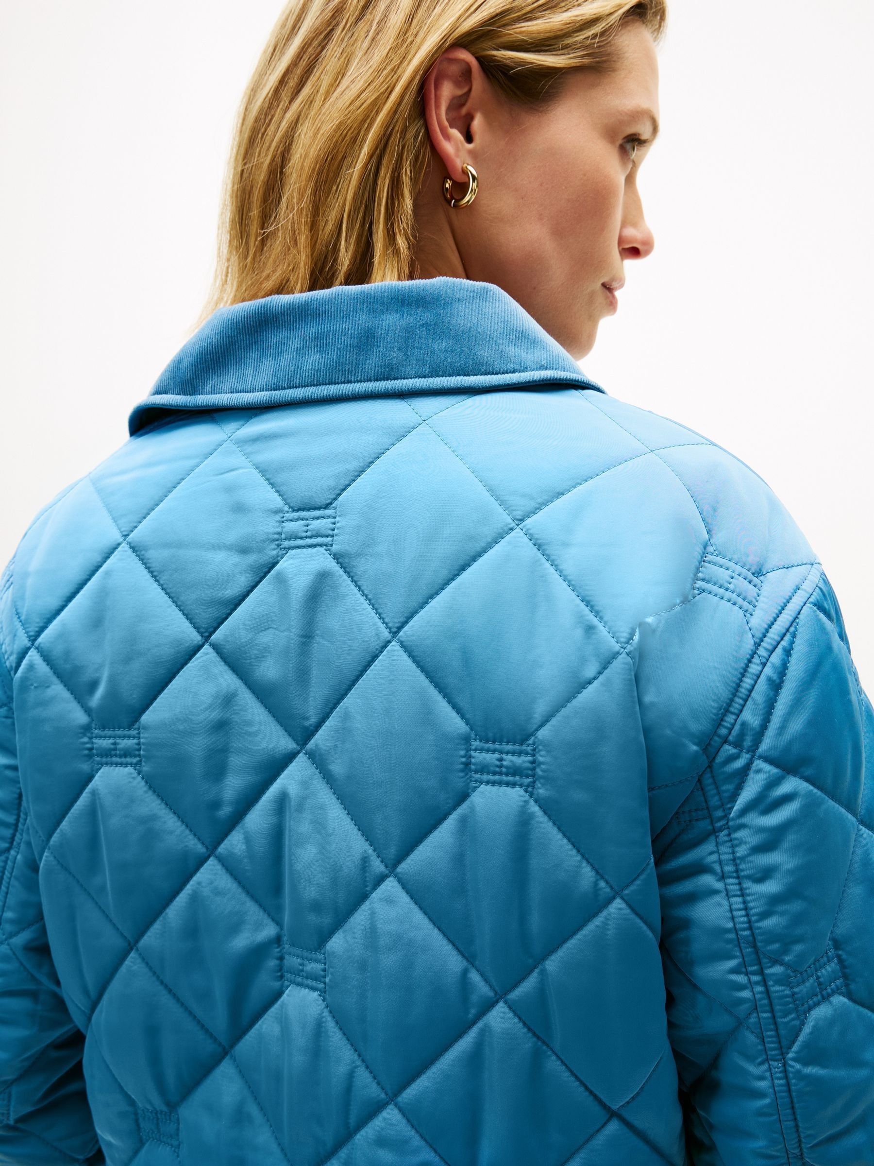 Buy Tommy Hilfiger Blue Padded Flag Quilted Water Repellent Jacket