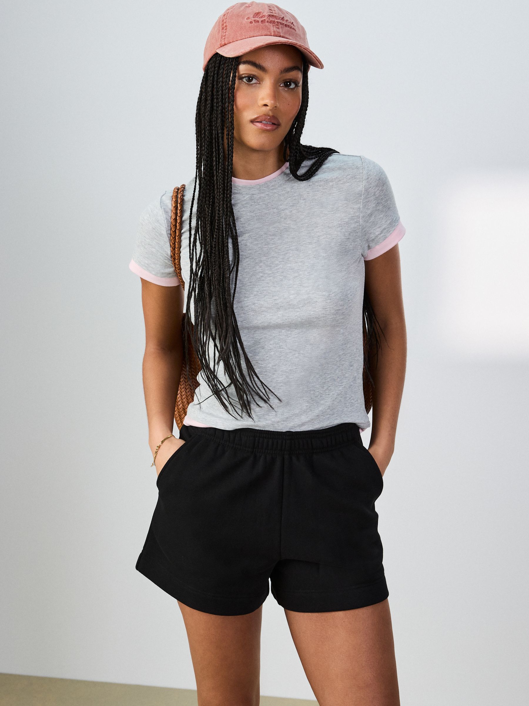 Buy Grey/Pink Short Sleeve Layered Crew Neck T-Shirt from Next USA