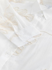 Ecru Foral Embroidered Beach Shirt - Image 2 of 3