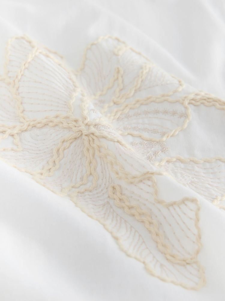 Ecru Foral Embroidered Beach Shirt - Image 3 of 3