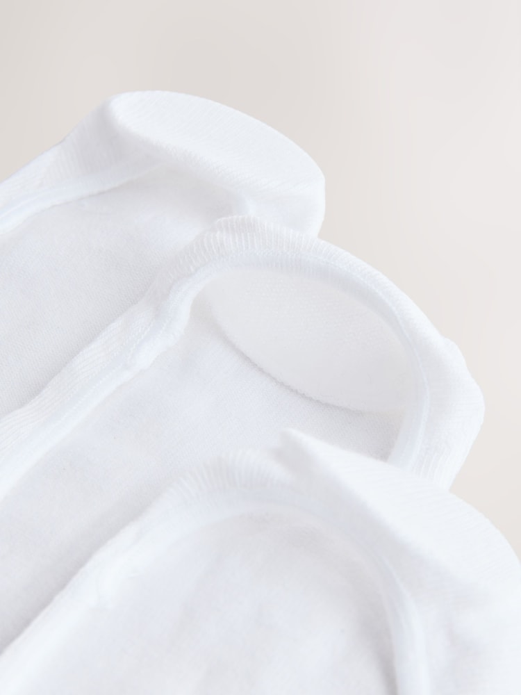 White Low Cut Invisible Footsie Socks 7 Pack - Image 10 of 10