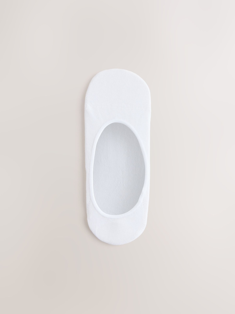 White Low Cut Invisible Footsie Socks 7 Pack - Image 2 of 10