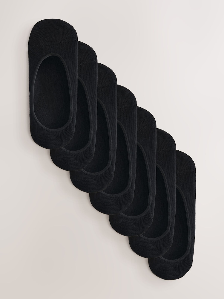 Black Low Cut Invisible Footsie Socks 7 Pack - Image 1 of 10 Black Low Cut Invisible Footsie Socks 7 Pack - Image 1 of 10