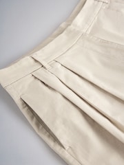 The Set 2 Pack Pleated Front High Waisted Chino Shorts Black/Sand Brown - Image 9 of 9