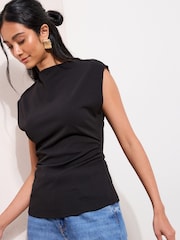 Friends Like These Black Ruched Sleeveless Top - Image 3 of 4