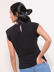 Friends Like These Black Ruched Sleeveless Top - Image 4 of 4