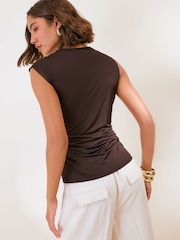 Friends Like These Espresso Brown Drape Hardware Top - Image 5 of 5