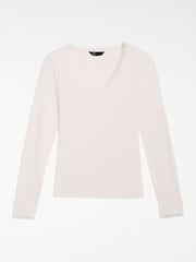 Friends Like These Burgundy and Ivory Lace Trim Scoop Neck Tops 2 Pack - Image 3 of 4