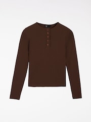 Friends Like These Brown and Ivory Henley Tops 2 Pack - Image 2 of 4