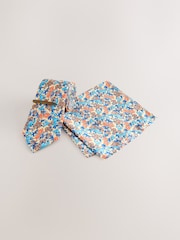 أصفر زهور - ورابطة عنق ومنديل جيب - Image 1 of 4