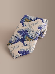 Blue Silk Wave Design Tie - Image 1 of 3